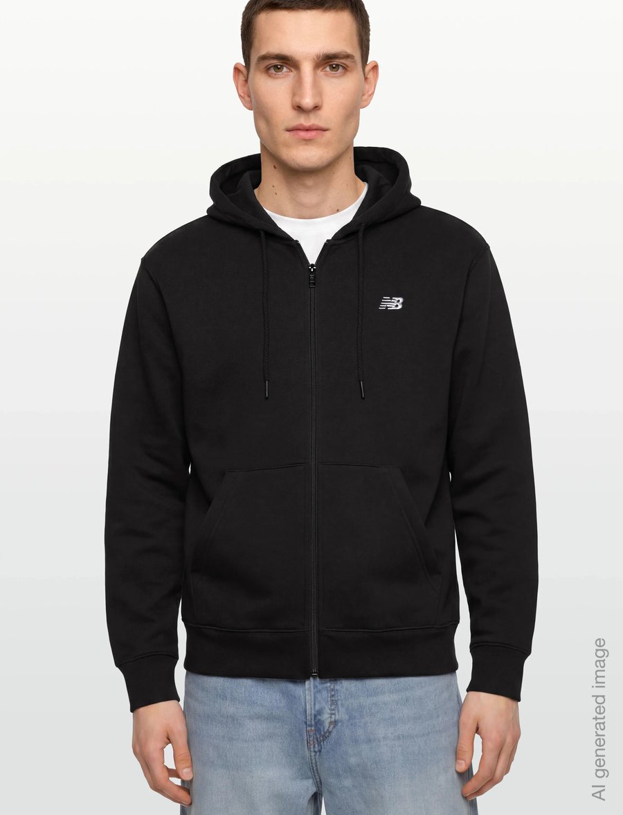 New Balance - Sport Essentials Logo Fleece Full Zip - sweatshirts - black - 3