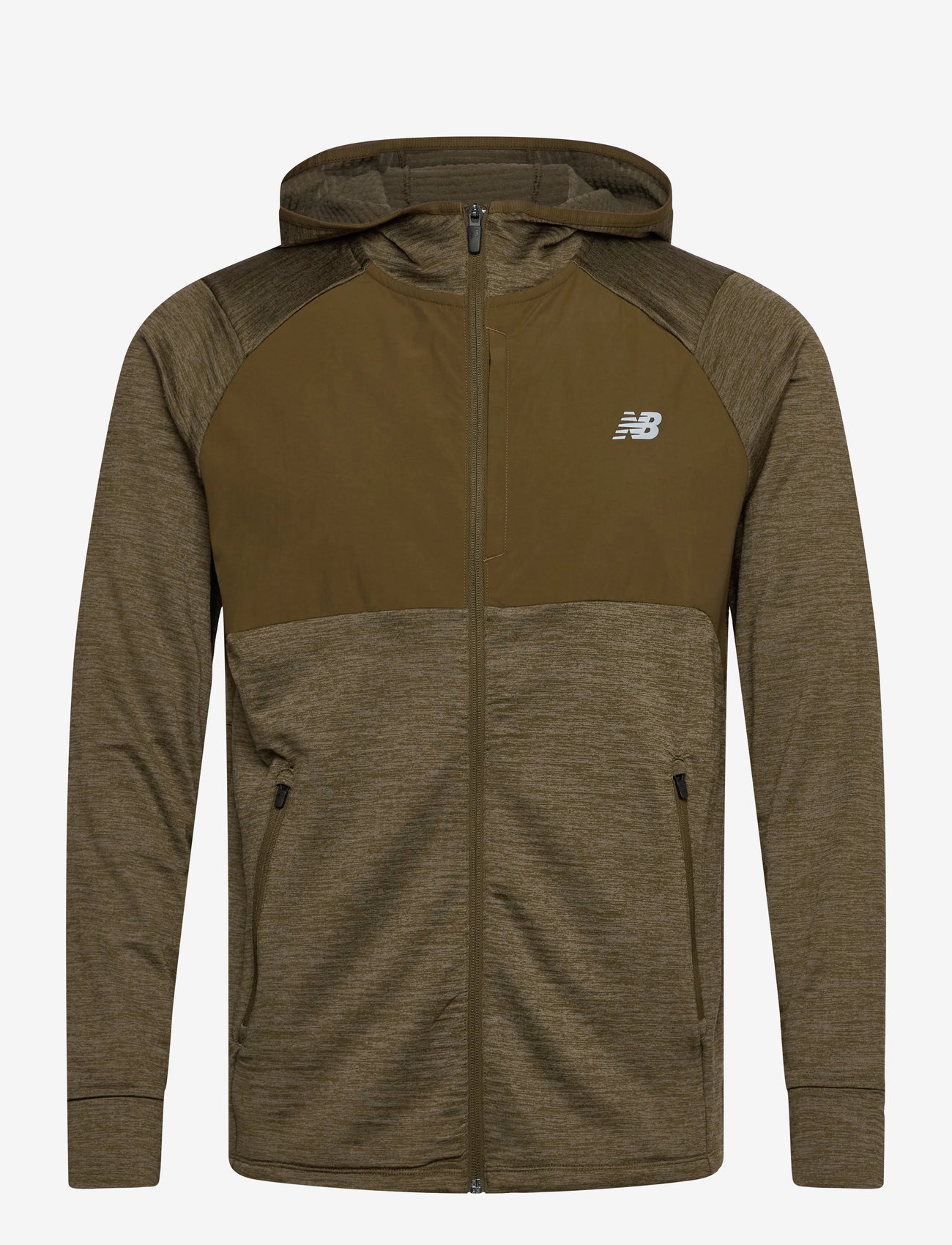 New Balance - Heat Grid Hooded Full Zip - fleece og mellemlag - woodland heather - 0