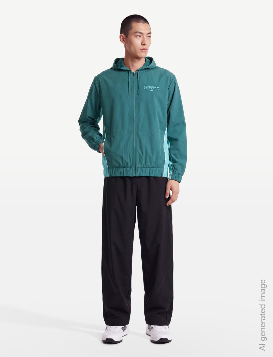 New Balance - Linear Graphic Woven Jacket - spordijakid - big teal - 0