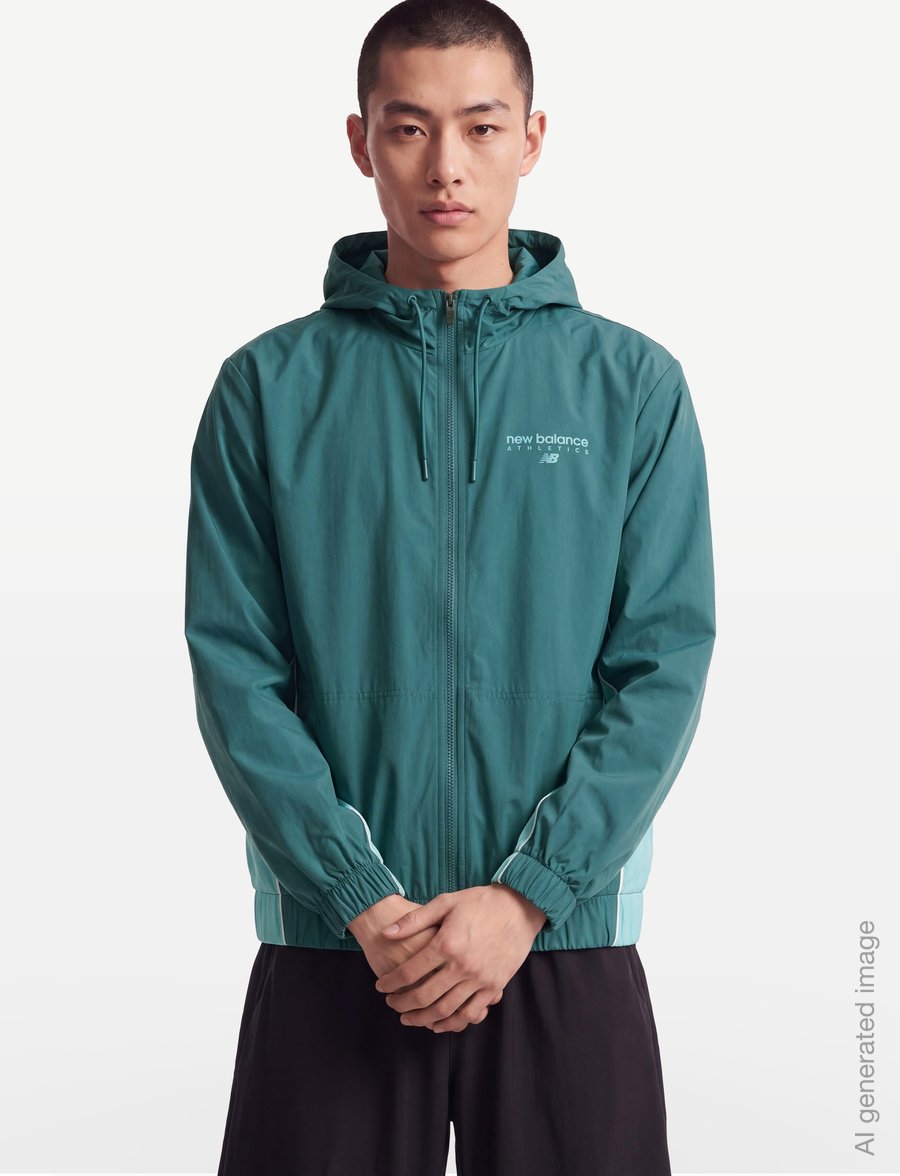 New Balance - Linear Graphic Woven Jacket - spordijakid - big teal - 3