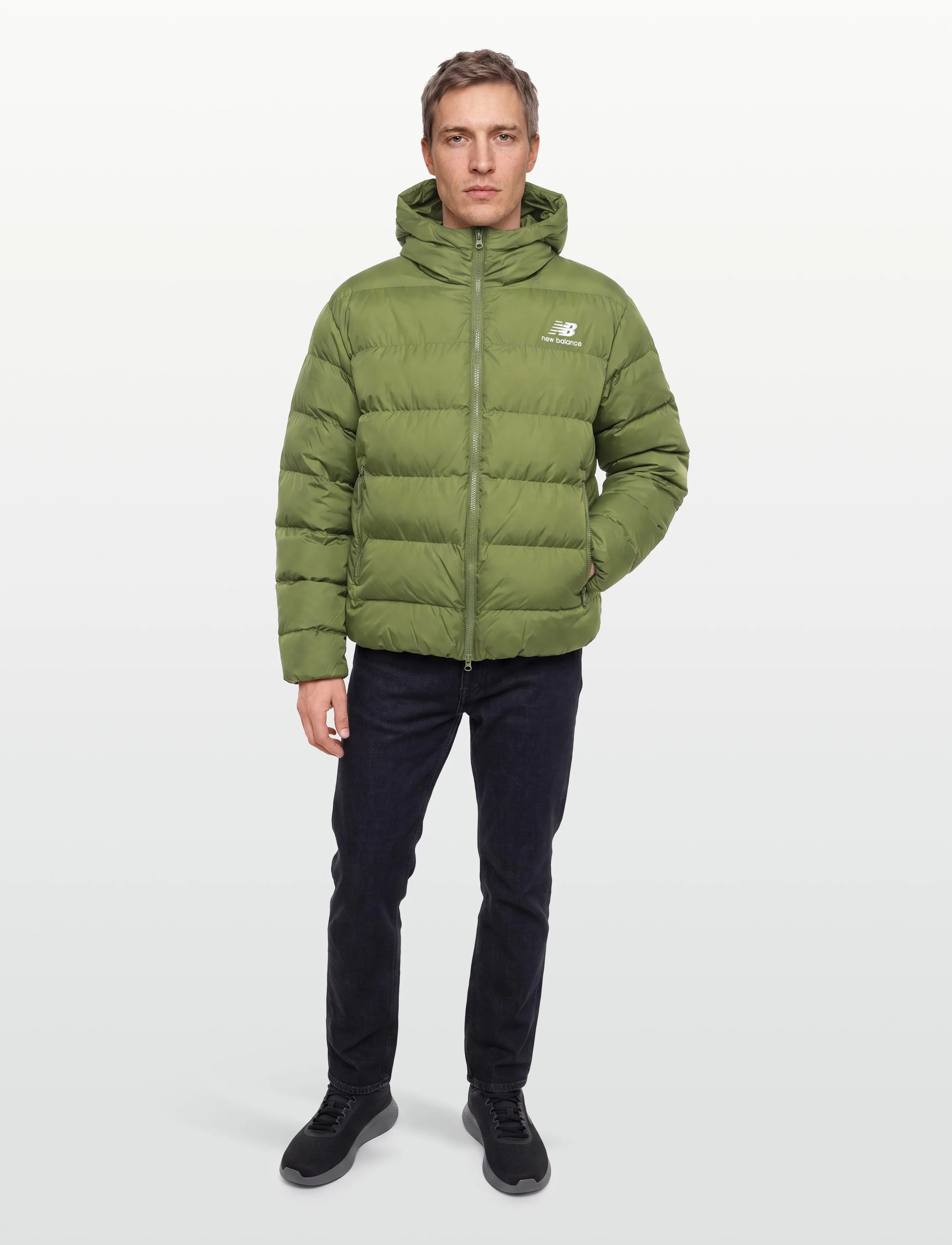New Balance Boston Puffer Jacket, L, Green, Sport Jackets > Sport Padded Jackets, Herre