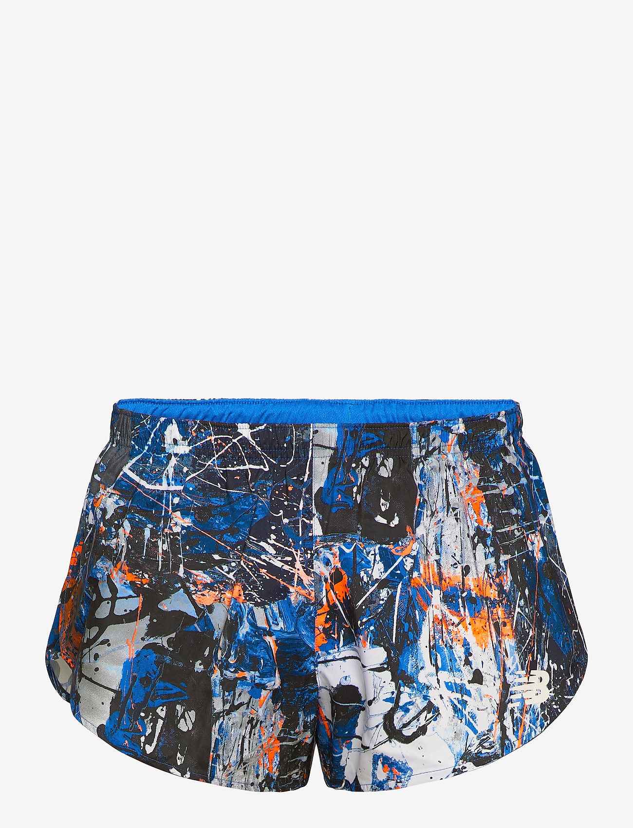PRINTED 3IN SPLIT SHORT - BLUE WITH WHITE