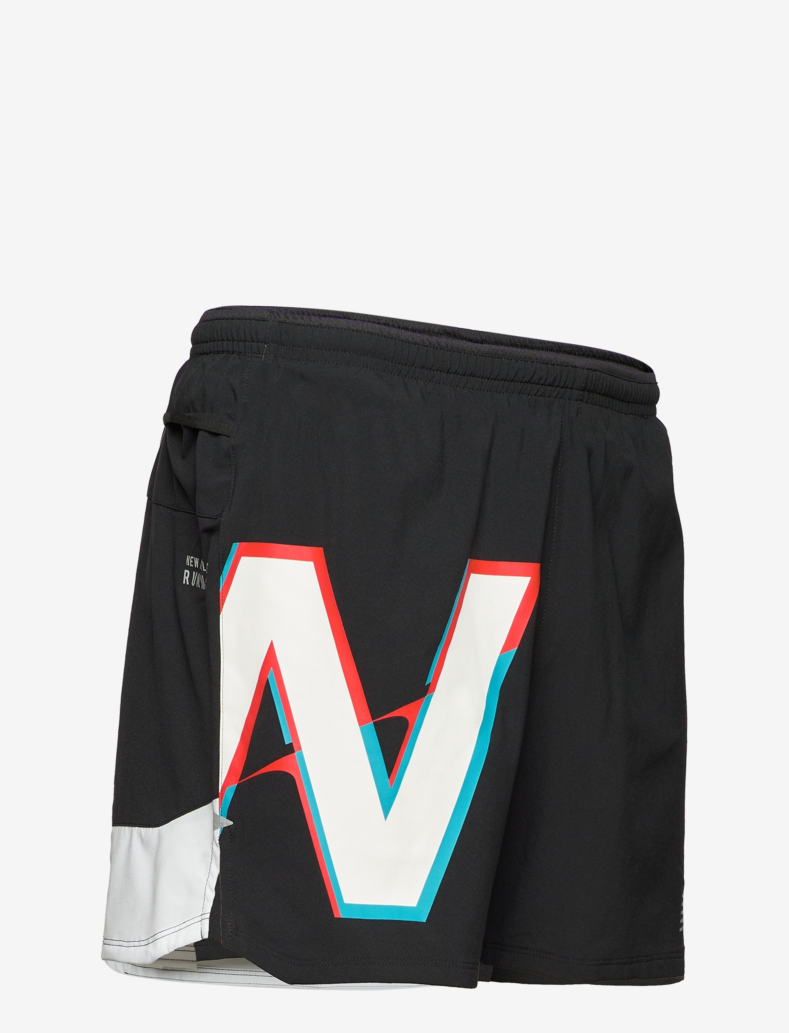 New Balance - PRINTED IMPACT RUN 5IN SHORT - black/wave blue - 2