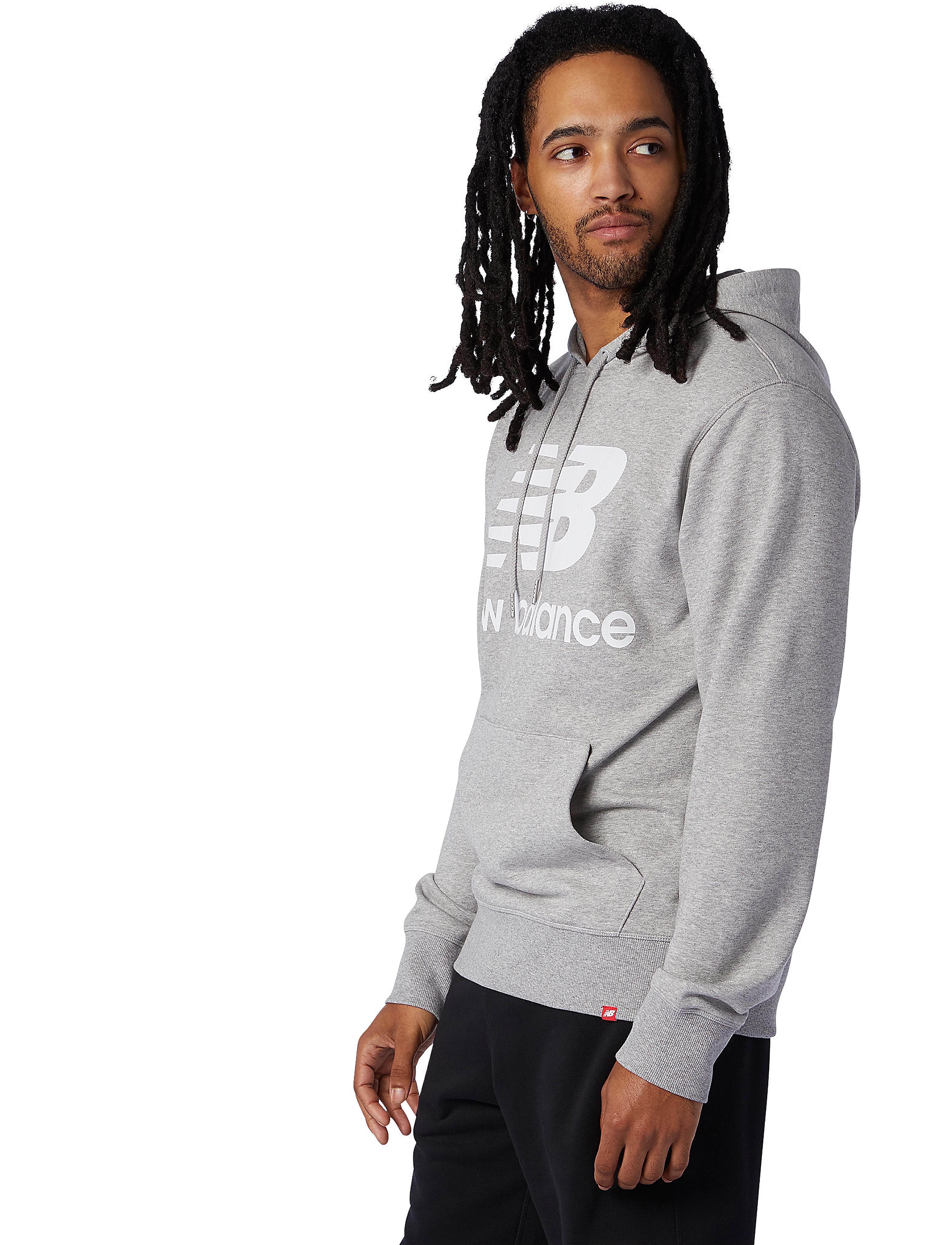 New Balance - NB Essentials Stacked Logo Po Hoodie - athletic grey - 3