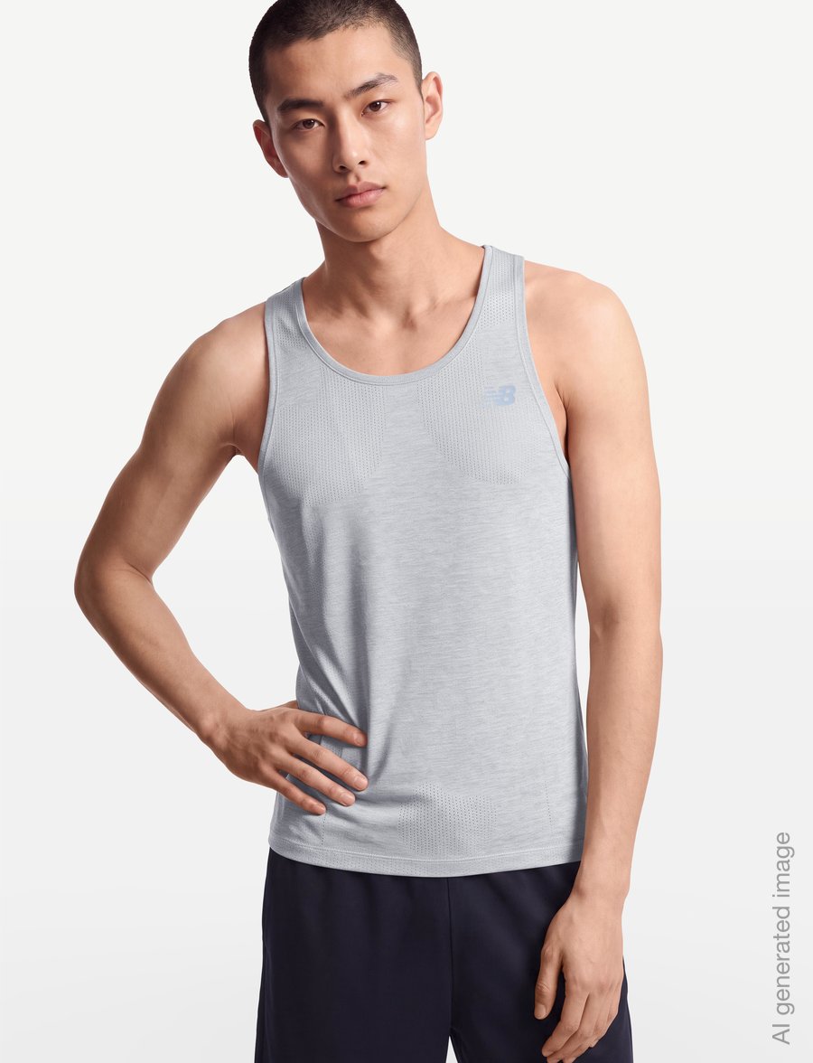 New Balance - Athletics Singlet - Õlapaeltega pluusid - athletic grey - 3