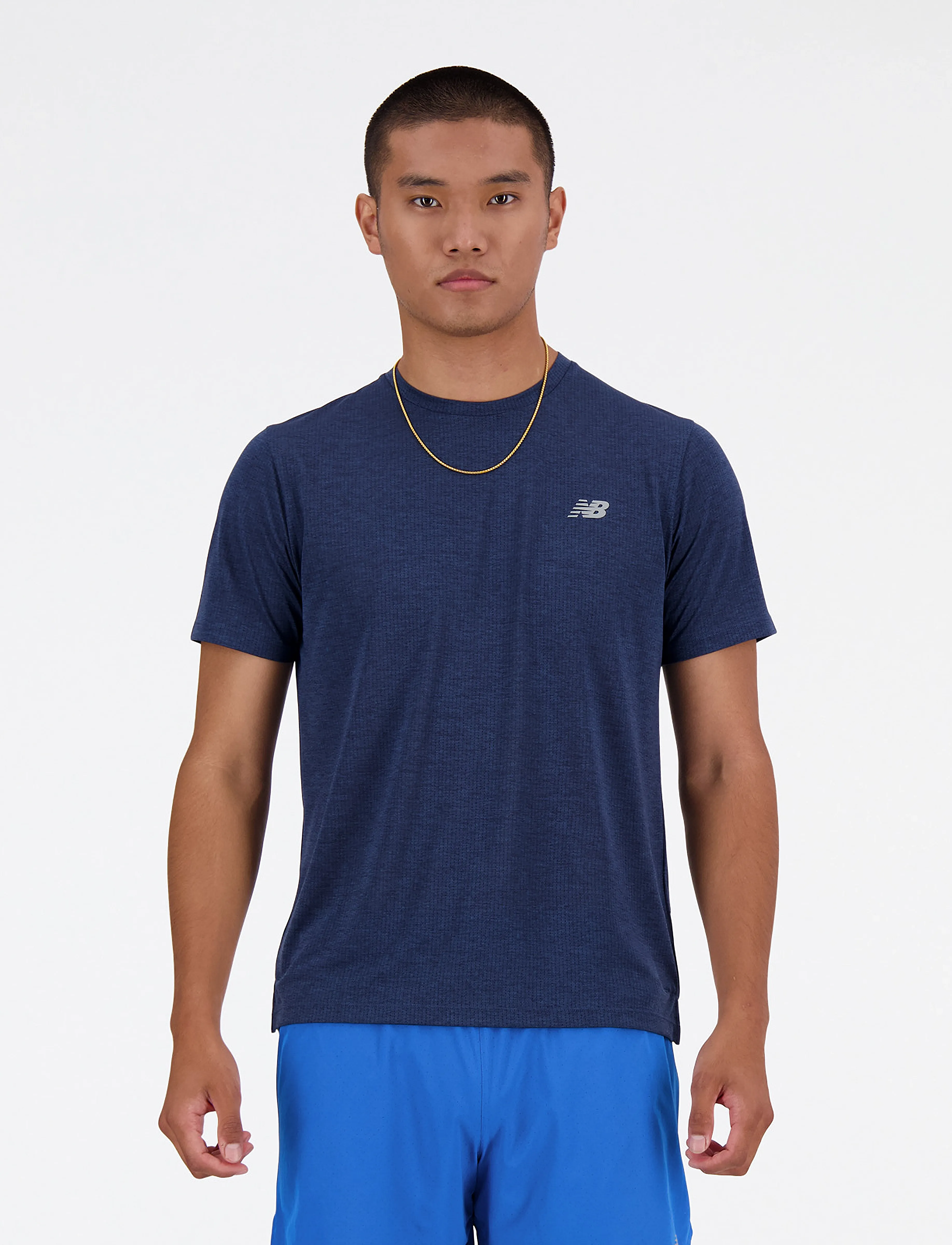 New Balance Athletics T-Shirt, L, T-shirts, Marineblau - Short-sleeved, Männerswear