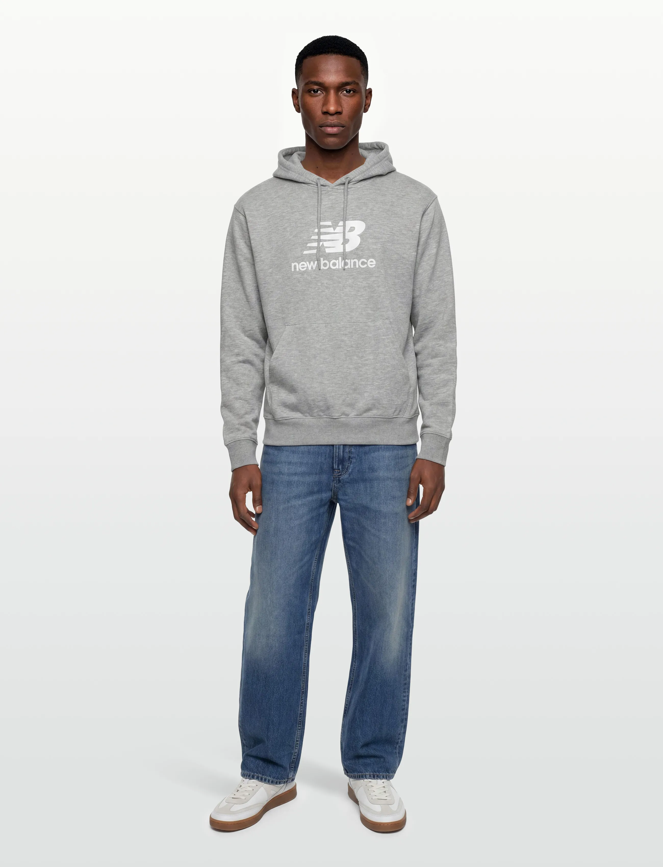 New Balance Sport Essentials French Terry Logo Hoodie, S, Grey, Sport Sweatshirts & Hoodies > Sport Hoodies, Herre