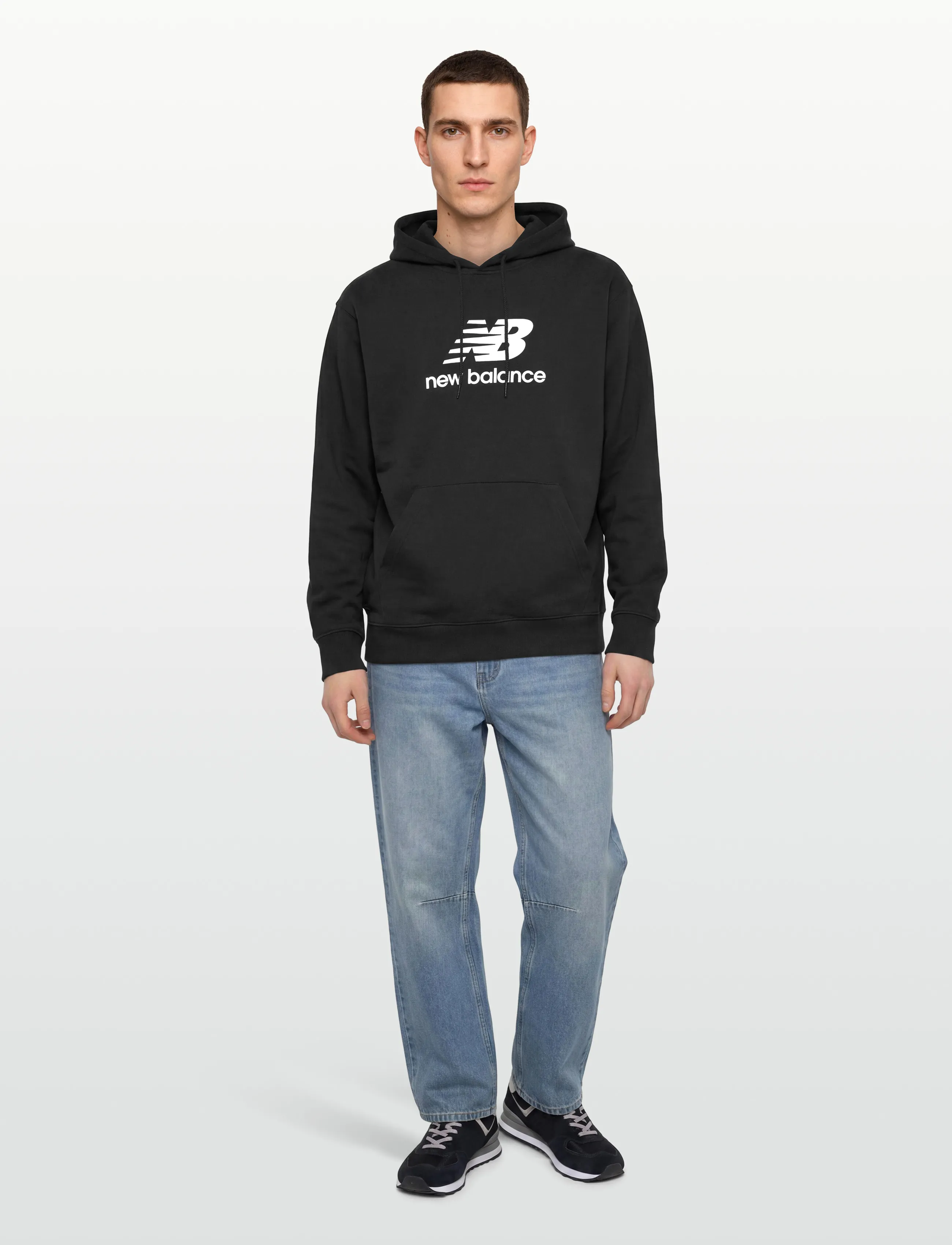 New Balance Sport Essentials French Terry Logo Hoodie, M, Black, Sport Sweatshirts & Hoodies > Sport Hoodies, Herre