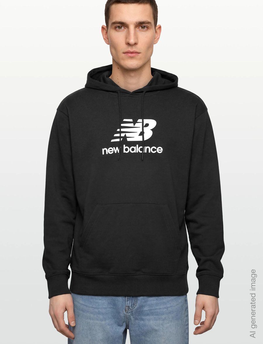New Balance - Sport Essentials French Terry Logo Hoodie - tops - black - 3