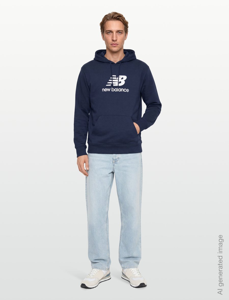 New Balance - Sport Essentials French Terry Logo Hoodie - overdele - nb navy - 0