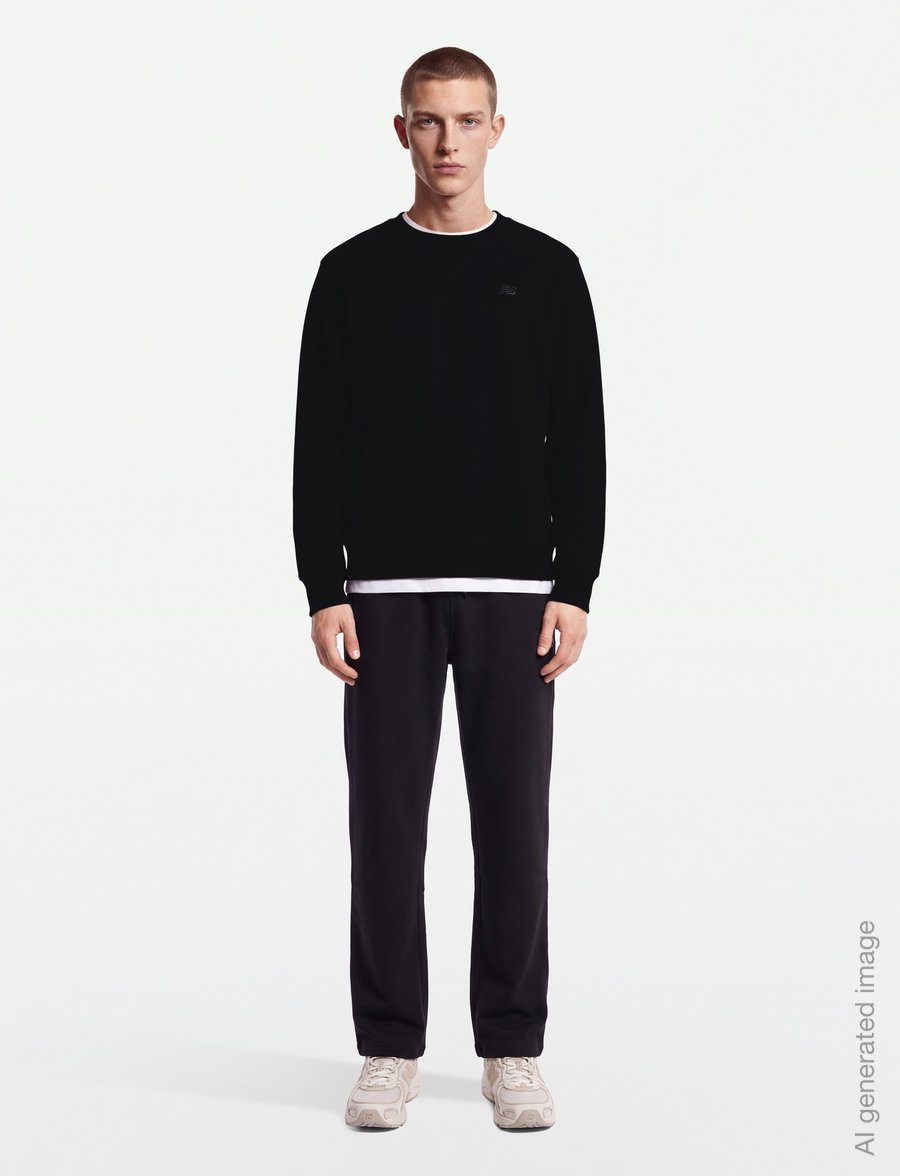New Balance - Athletics French Terry Crew - oberteile - black - 0