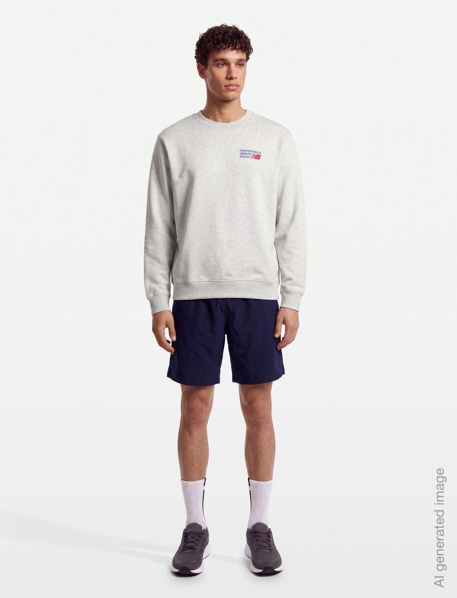 New Balance - Athletics Premium Logo Crew - alussärgid - ash heather - 0