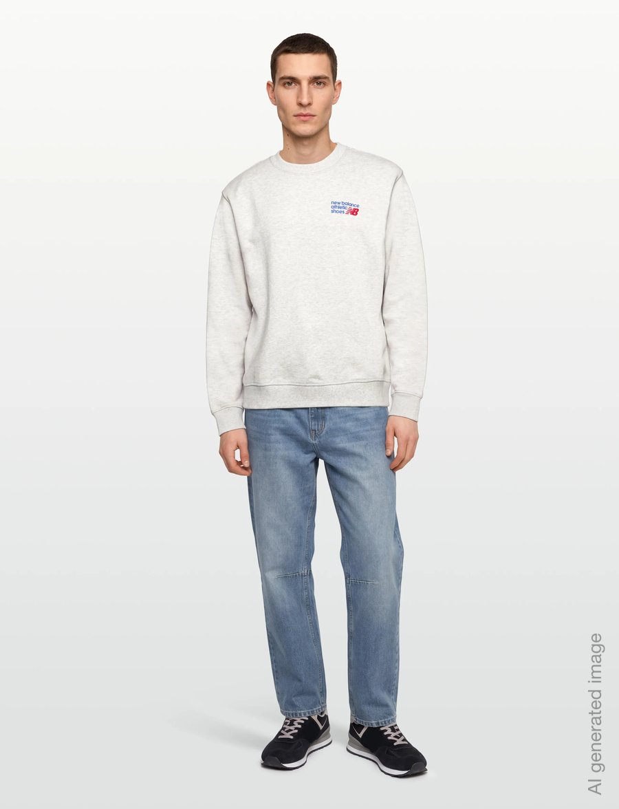 New Balance - Athletics Premium Logo Crew - tops - ash heather - 0