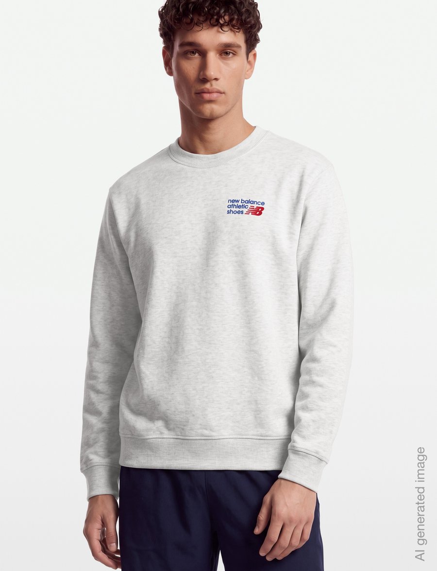 New Balance - Athletics Premium Logo Crew - alussärgid - ash heather - 3