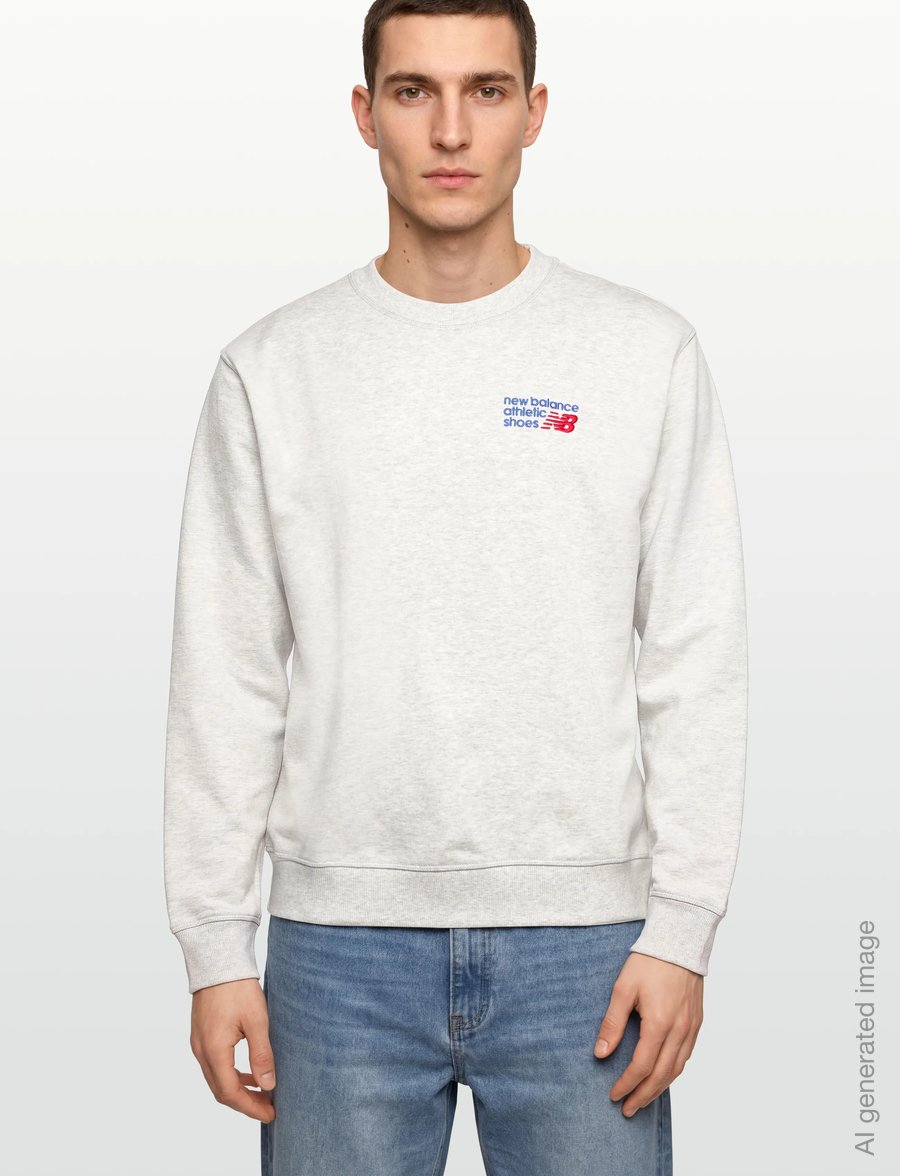 New Balance - Athletics Premium Logo Crew - tops - ash heather - 3