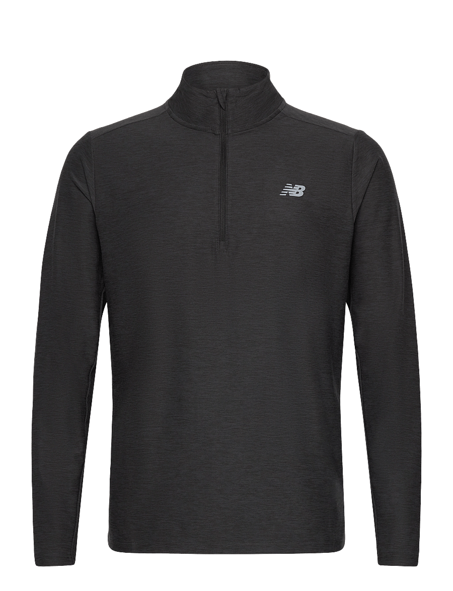 New Balance - Space Dye 1/4 Zip - polary i odzież ocieplająca - black heather - 0