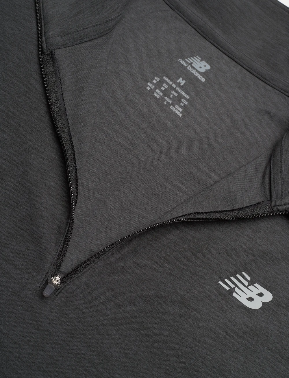 New Balance - Space Dye 1/4 Zip - fleece og mellemlag - black heather - 2