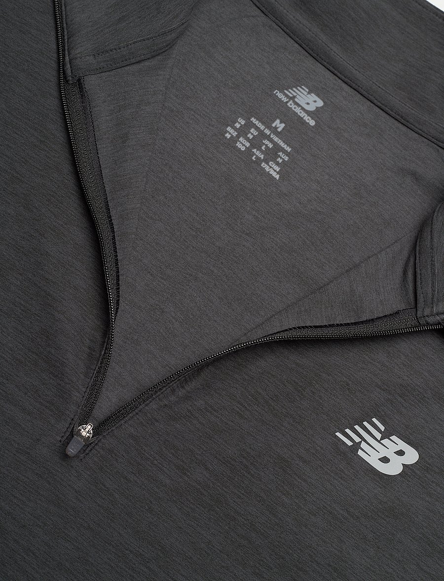 New Balance - Space Dye 1/4 Zip - polary i odzież ocieplająca - black heather - 2