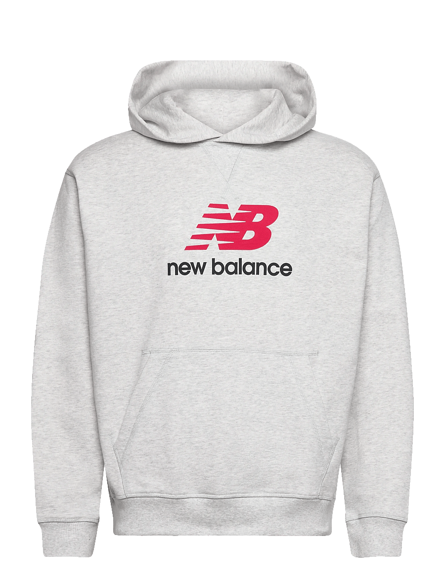 New Balance - Athletics French Terry Logo Hoodie - sweatshirts - ash heather - 0