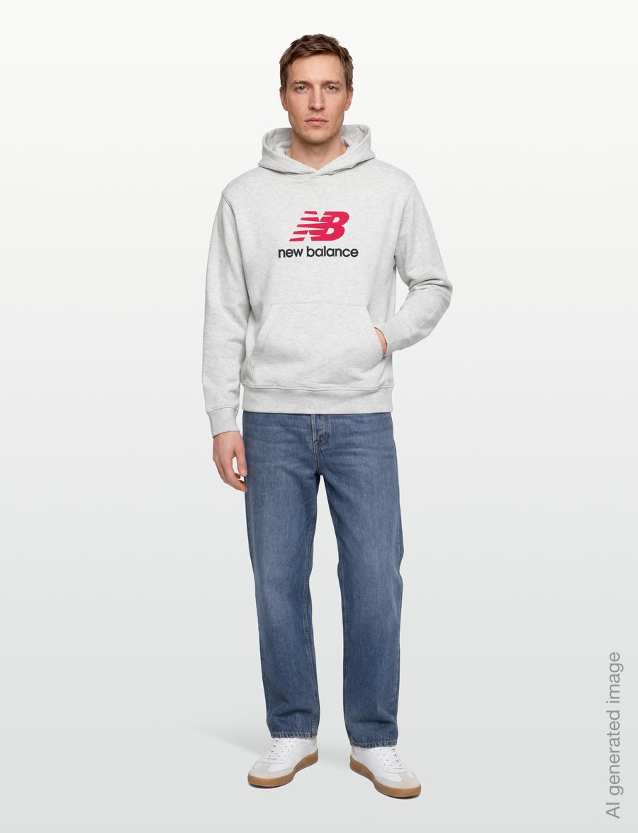 New Balance - Athletics French Terry Logo Hoodie - sweatshirts - ash heather - 0