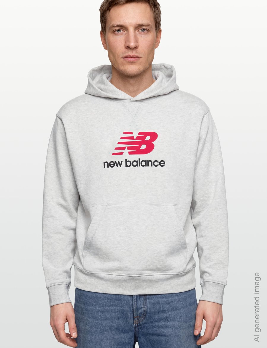 New Balance - Athletics French Terry Logo Hoodie - sweatshirts - ash heather - 3