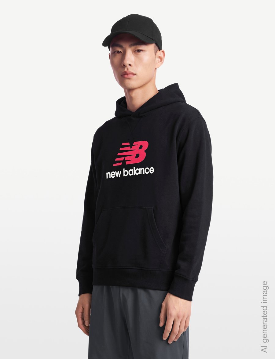 New Balance - Athletics French Terry Logo Hoodie - sweatshirts - black - 3