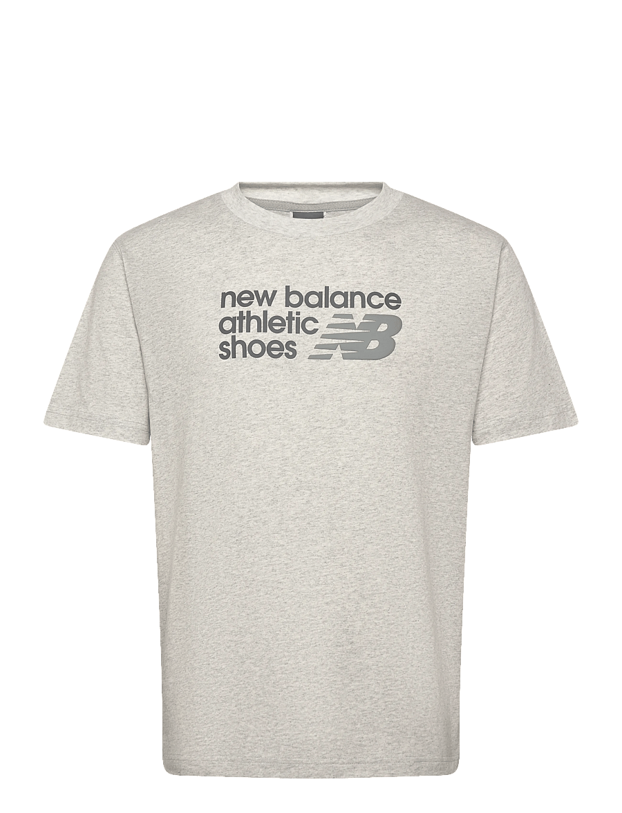 New Balance - Athletics Premium Relaxed Chest Logo T-Shirt - topper & t-skjorter - ash heather - 0