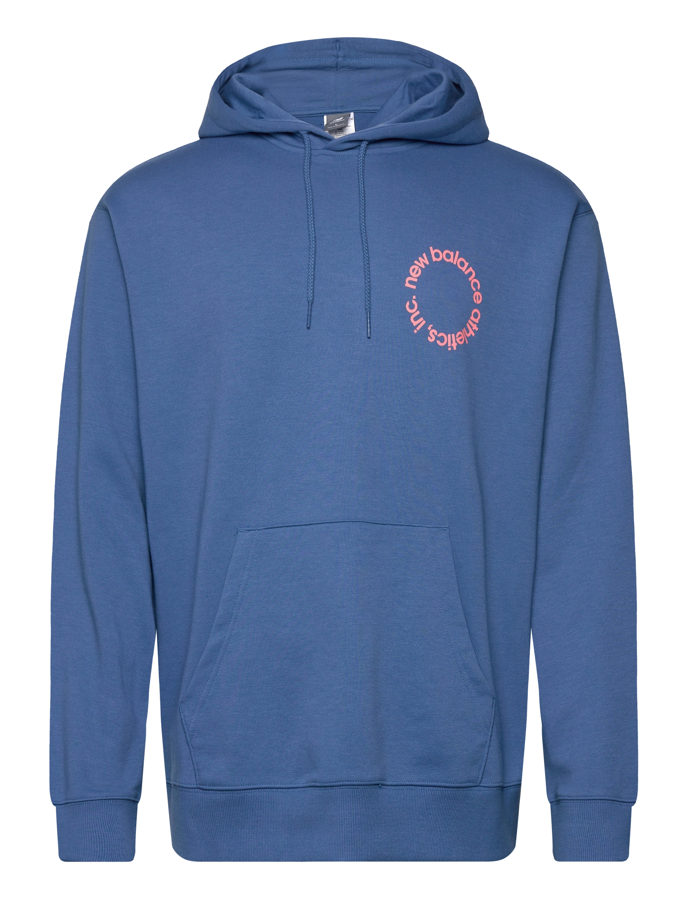 New Balance Circular Logo Hoodie, Mænd, Logo Hættetrøje, Blå, Str: S