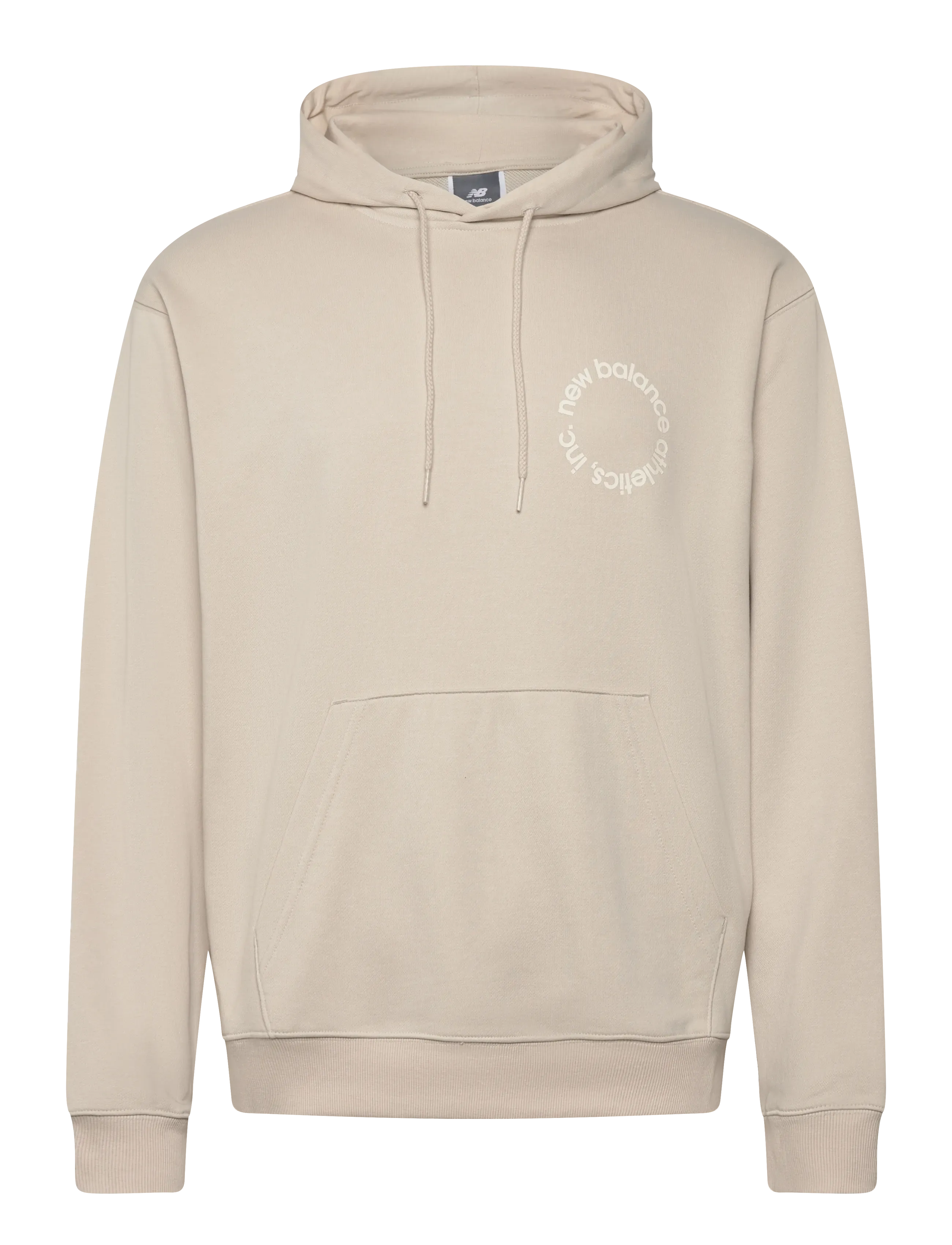 New Balance Circular Logo Hoodie, Mænd, Logo Hættetrøje, Cream, Str: M