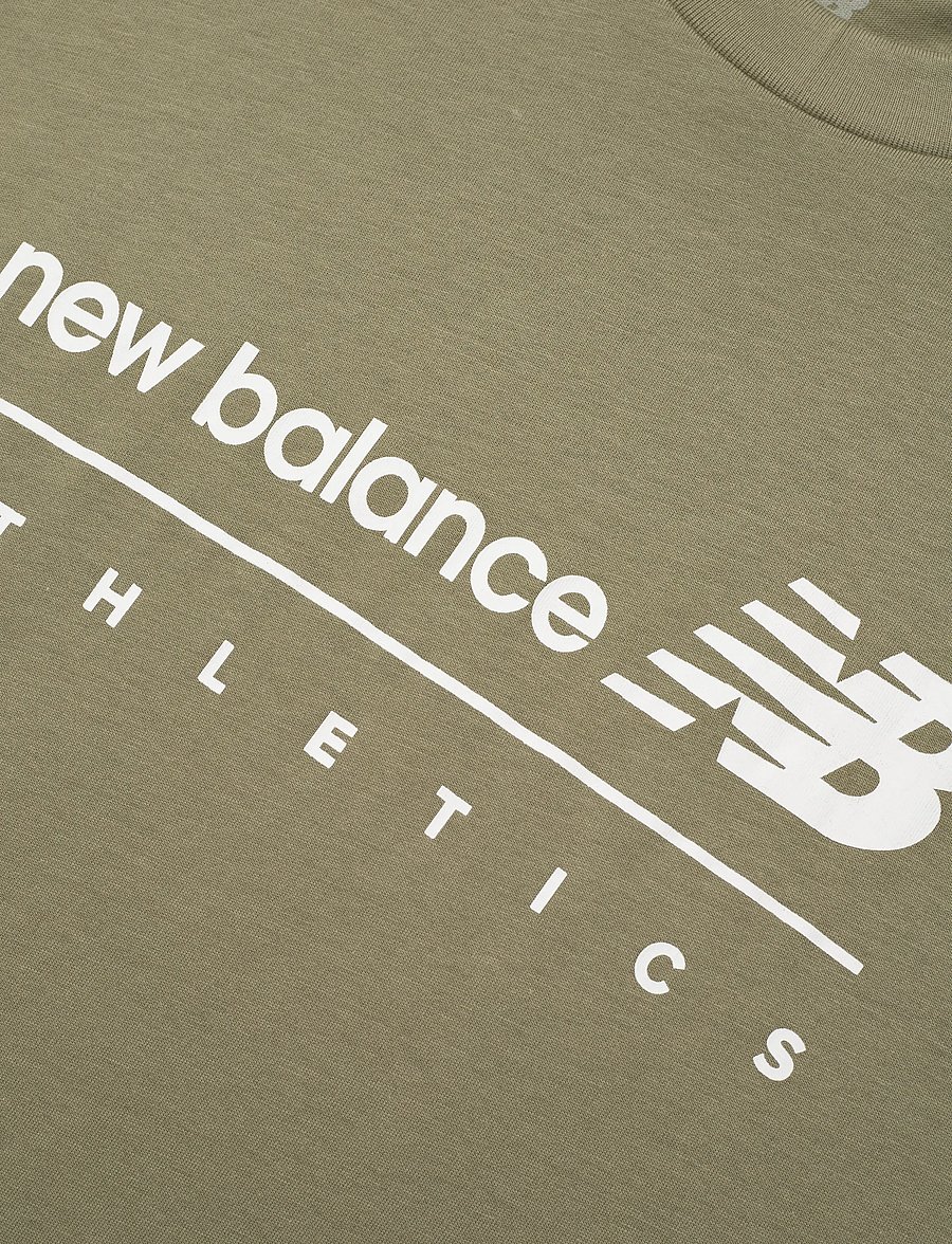 New Balance - Linear Graphic T-Shirt - topi un t-krekli - dark olivine - 2