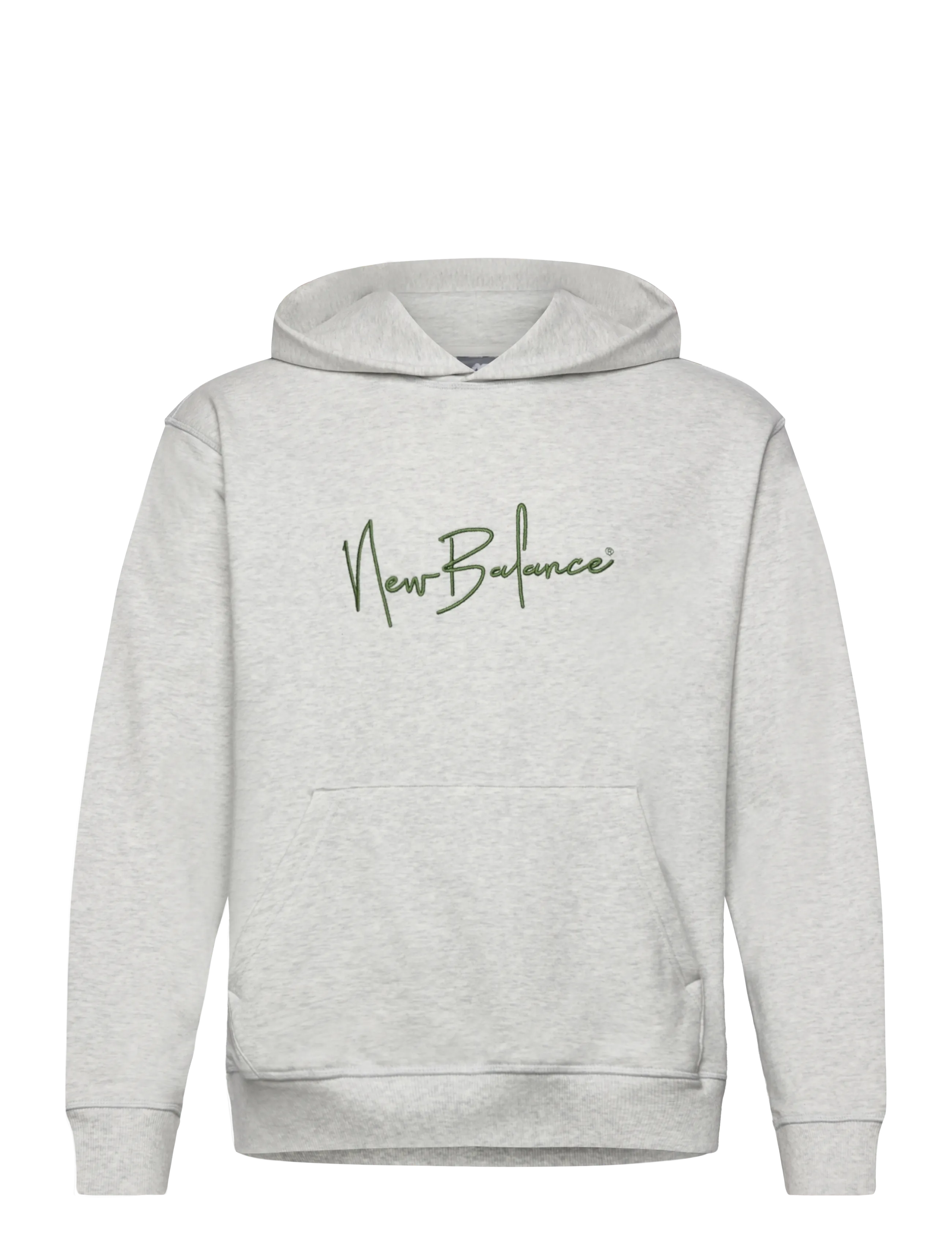 New Balance Atheltics Signature Hoodie, Skriftlogo Hættetrøje, Grå, Str: XL