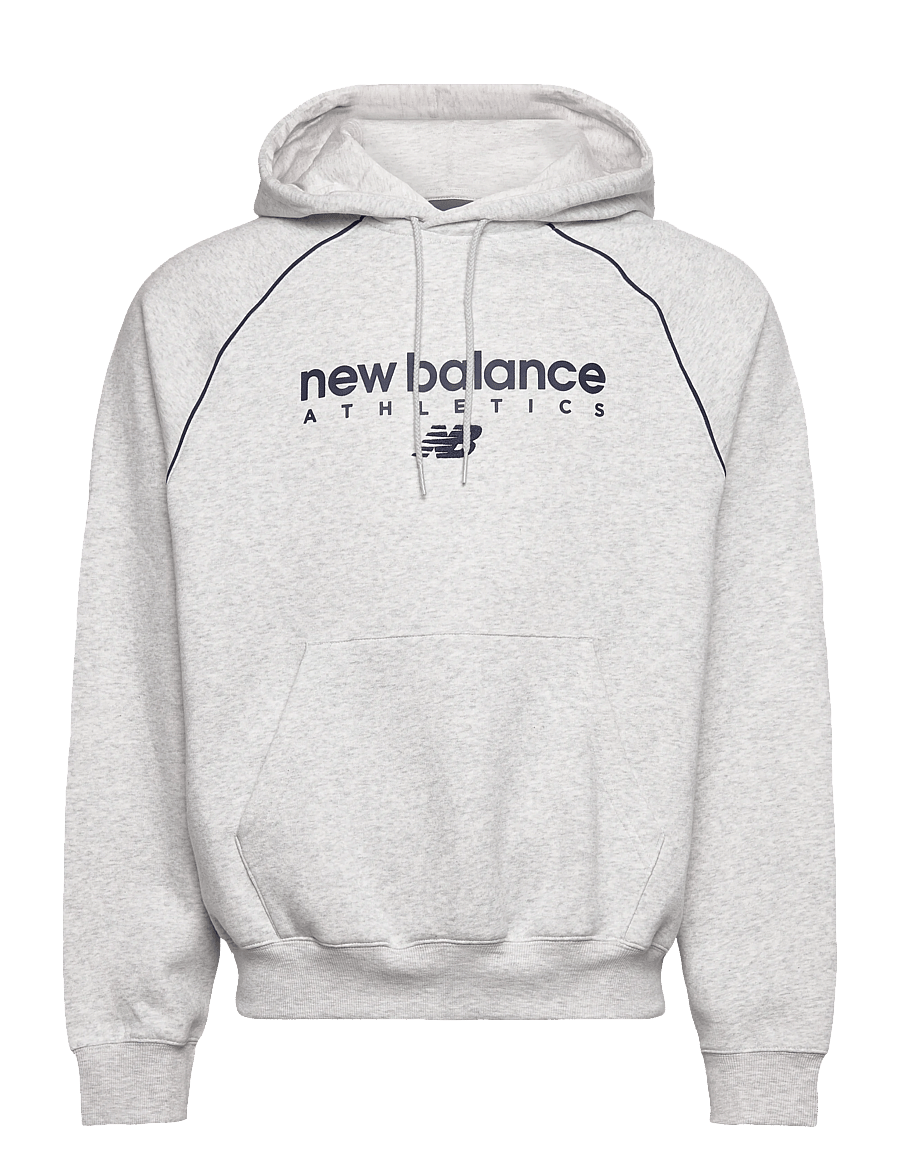New Balance - Linear Graphic Fleece Hoodie - overdele - ash heather - 1