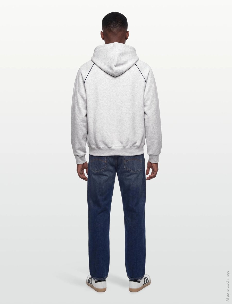 New Balance - Linear Graphic Fleece Hoodie - overdele - ash heather - 4