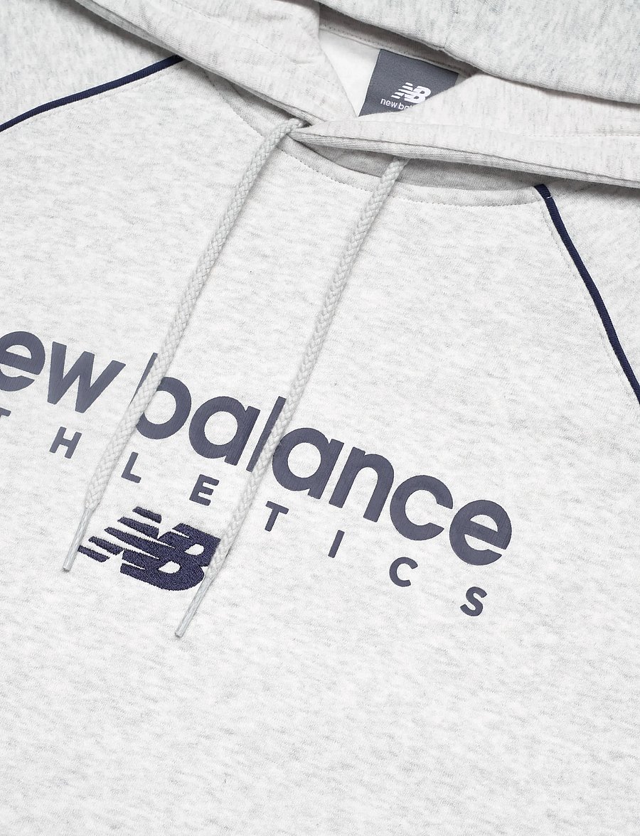 New Balance - Linear Graphic Fleece Hoodie - overdele - ash heather - 5