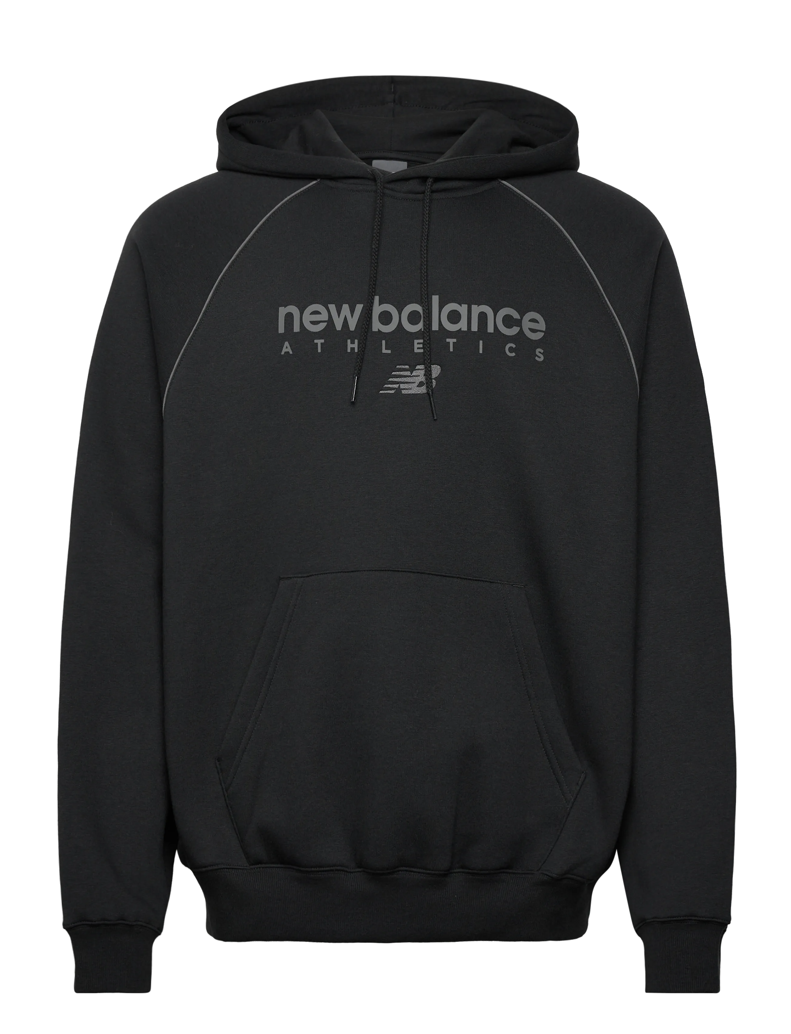 New Balance Linear Graphic Fleece Hoodie - Kleidung - BLACK / black