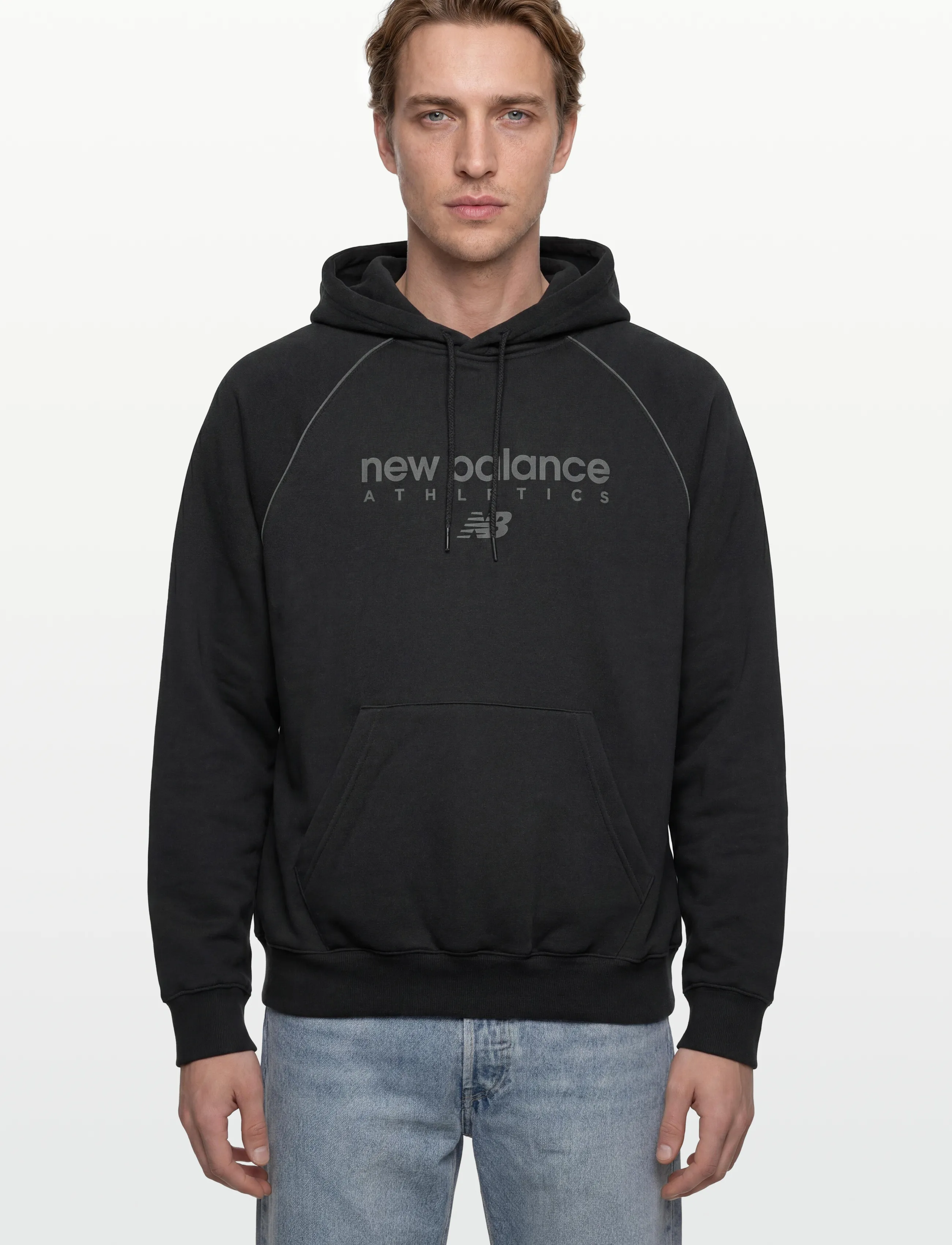 New Balance - Linear Graphic Fleece Hoodie - overdele - black - 3