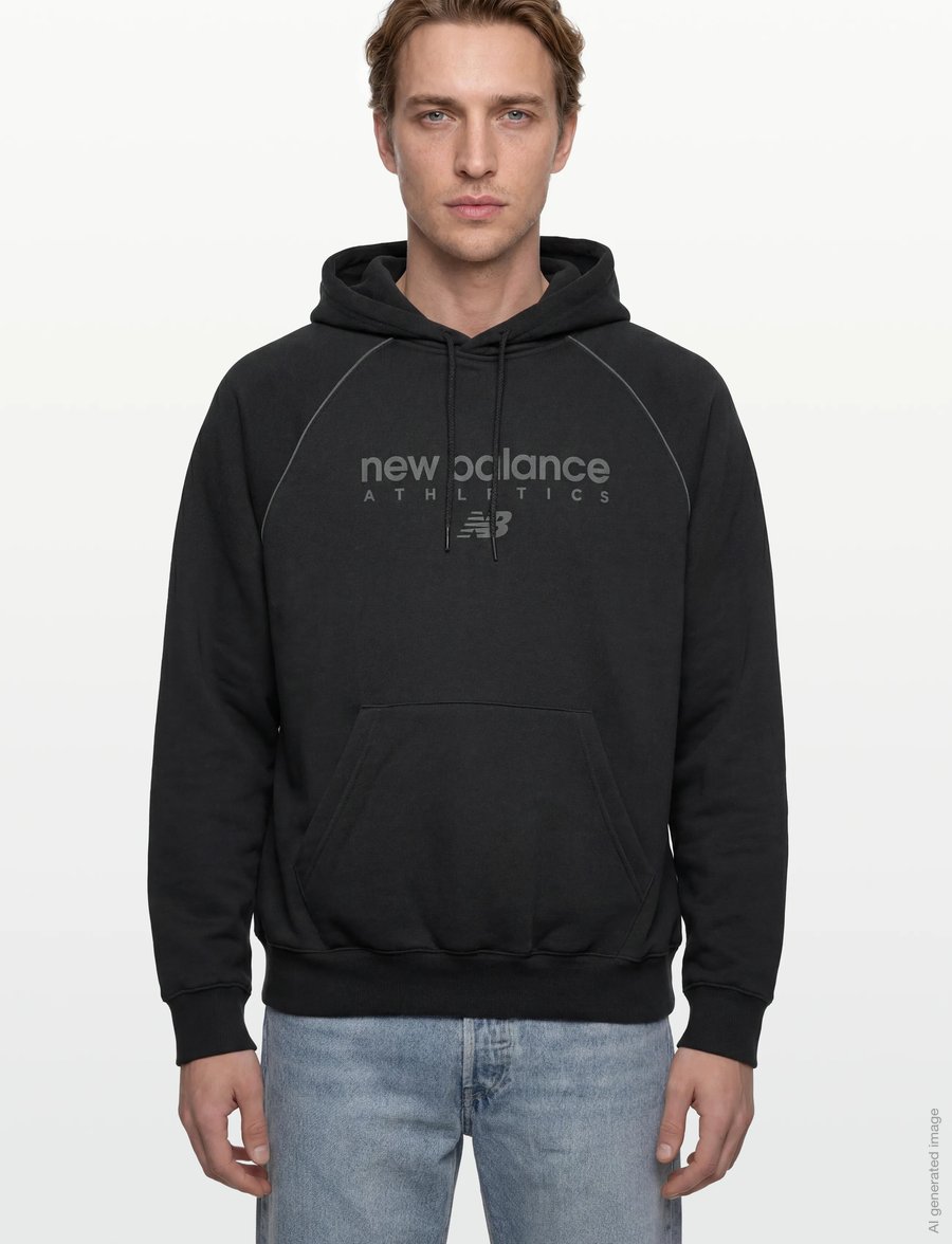 New Balance - Linear Graphic Fleece Hoodie - overdele - black - 3