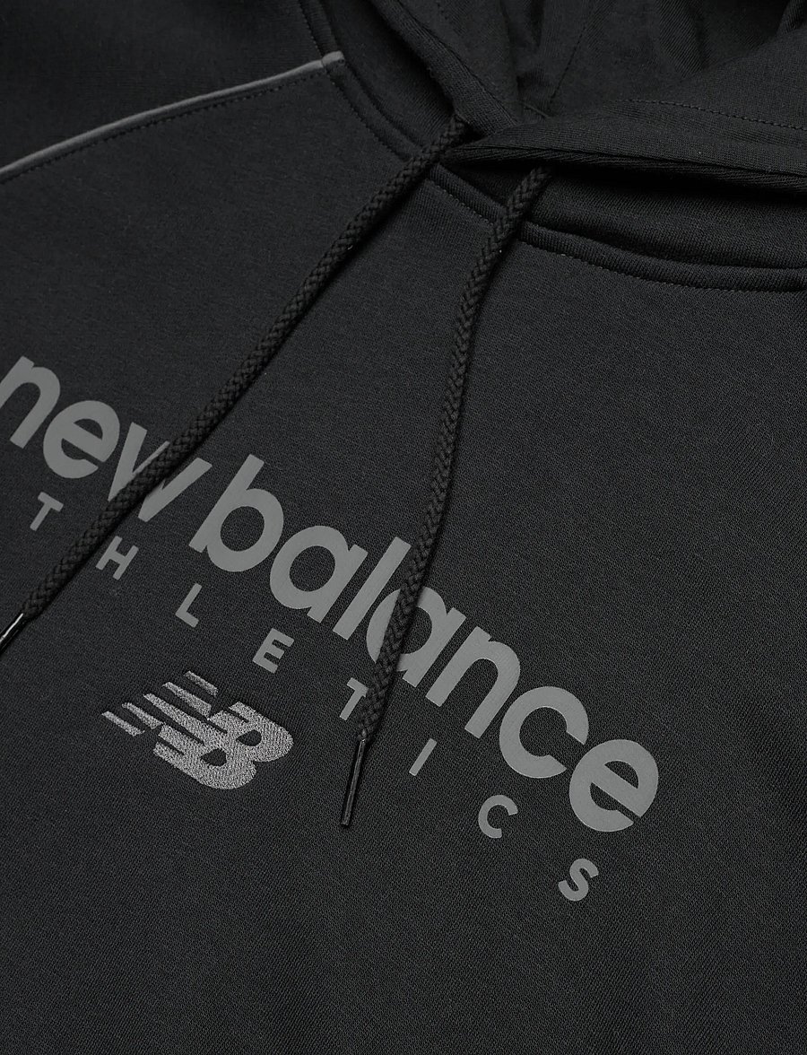 New Balance - Linear Graphic Fleece Hoodie - overdele - black - 5