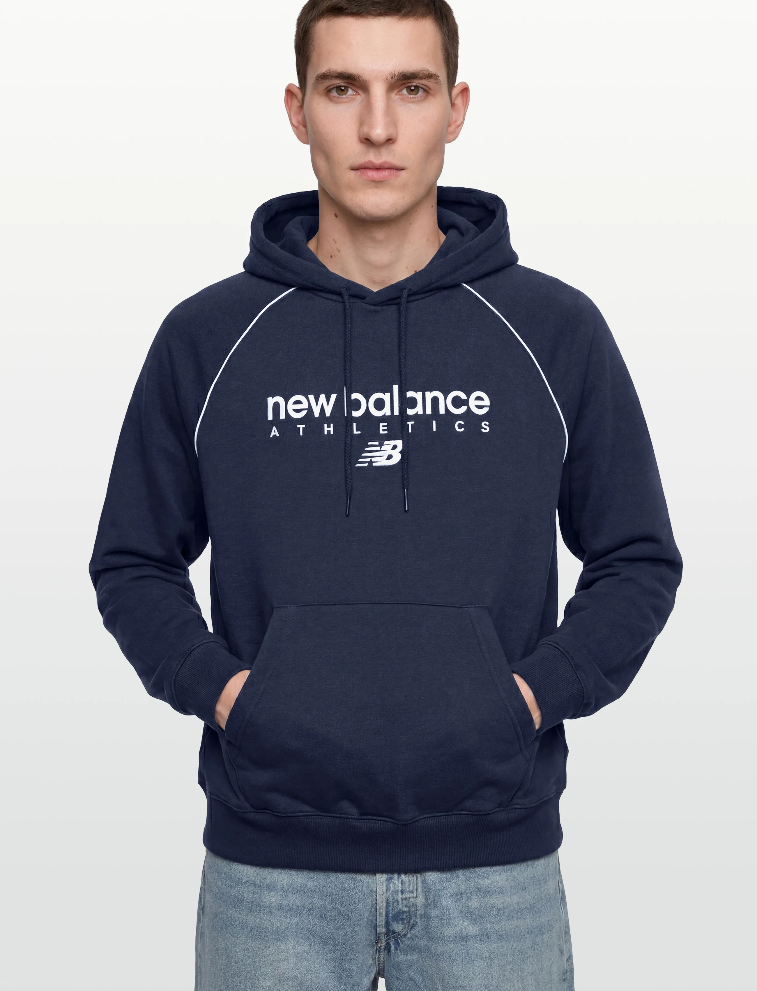 New Balance - Linear Graphic Fleece Hoodie - overdele - nb navy - 3