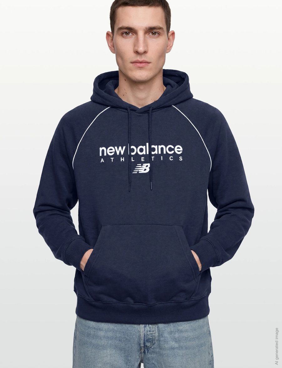 New Balance - Linear Graphic Fleece Hoodie - overdele - nb navy - 3
