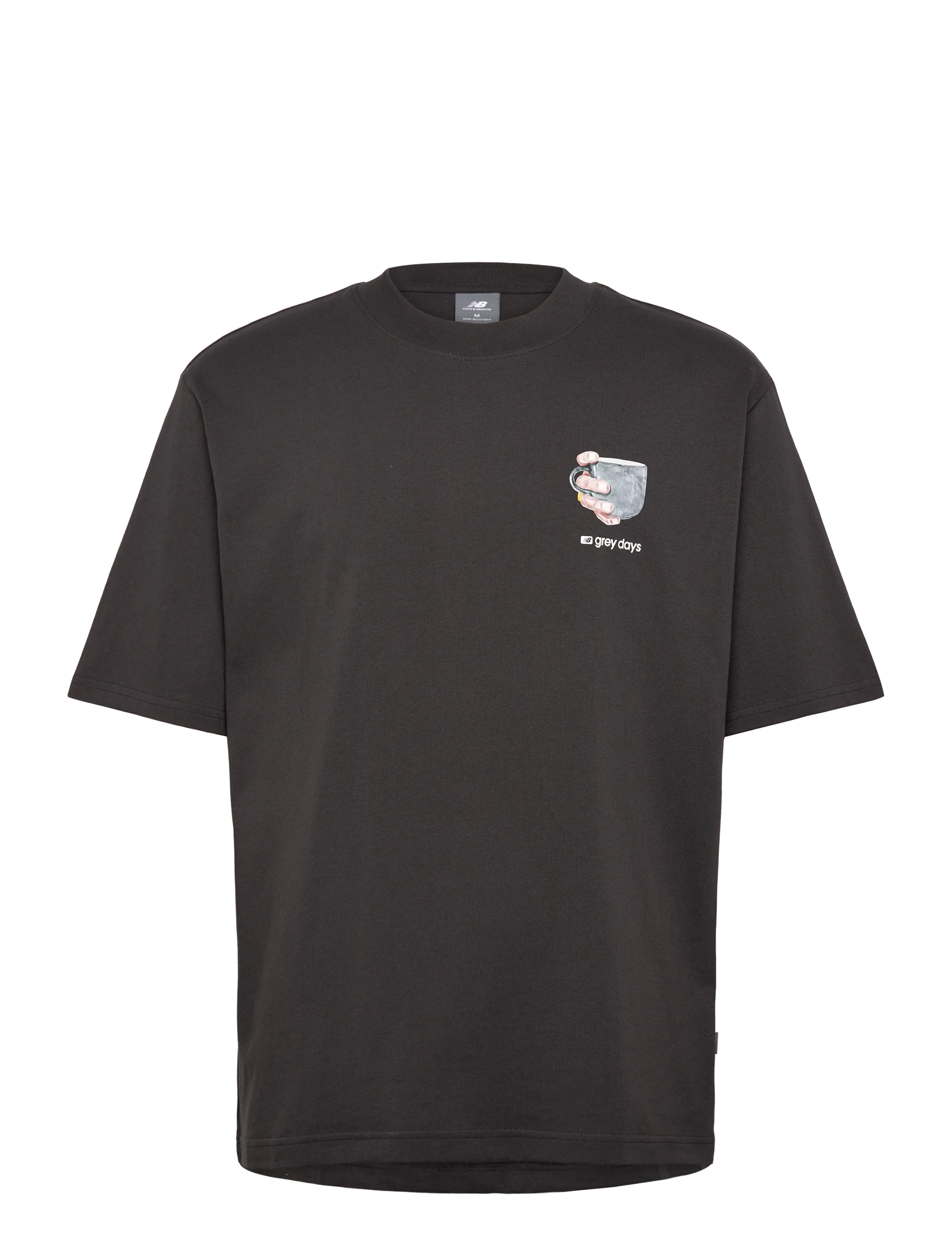 New Balance Grey Days Coffee Oversized T-Shirt, M, Sport Oberteile, Schwarz - T-shirts, Männerswear
