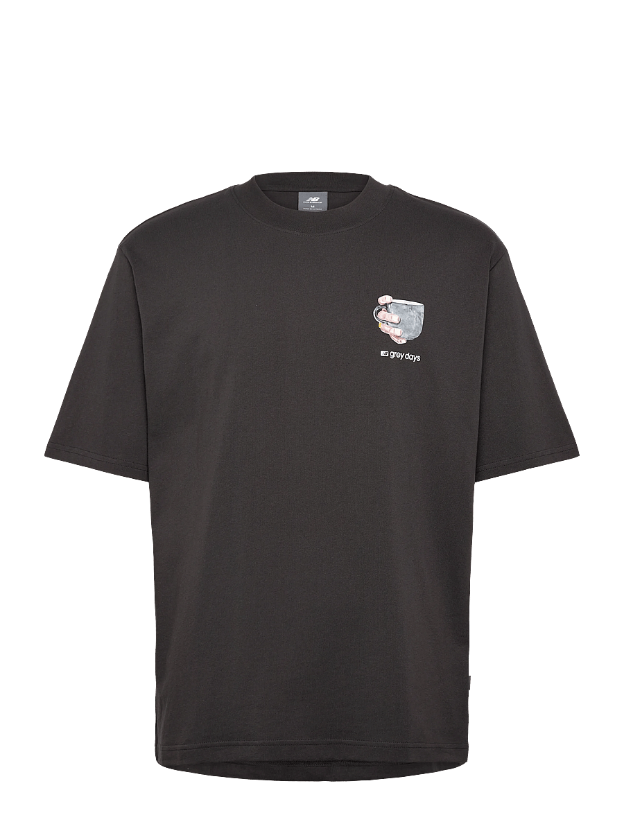 New Balance - Grey Days Coffee Oversized T-Shirt - t-shirts - black cement - 0