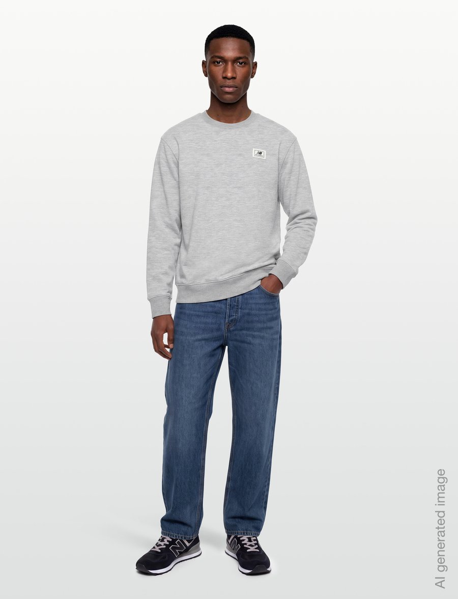 New Balance - Woven Label Crew - oberteile - athletic grey/multi - 0