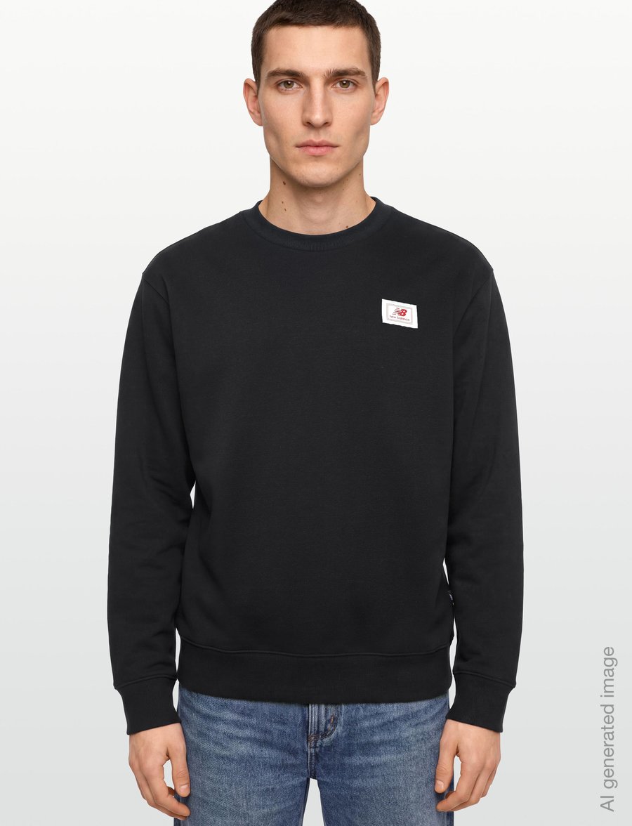 New Balance - Woven Label Crew - oberteile - black - 3
