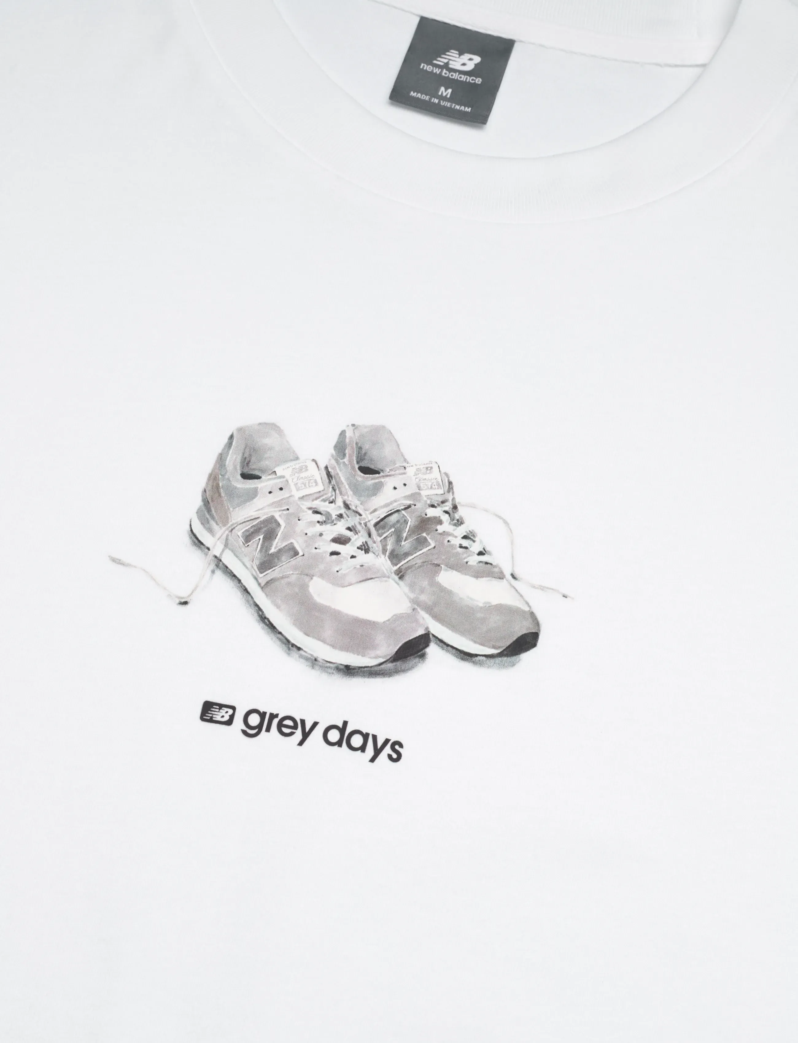 New Balance - Grey Days 574 T-Shirt - alussärgid ja t-särgid - white - 2