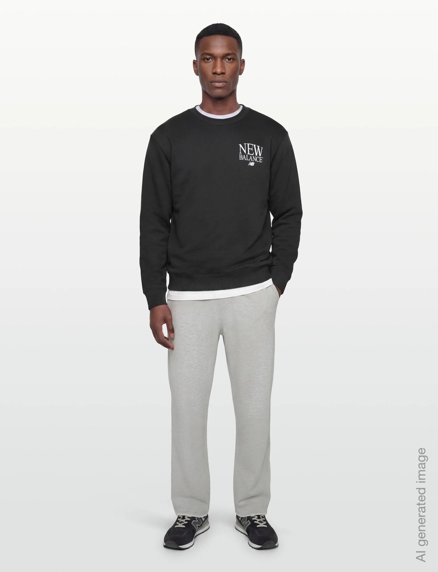 New Balance - Reimagined Fleece Crew - tops - black - 0