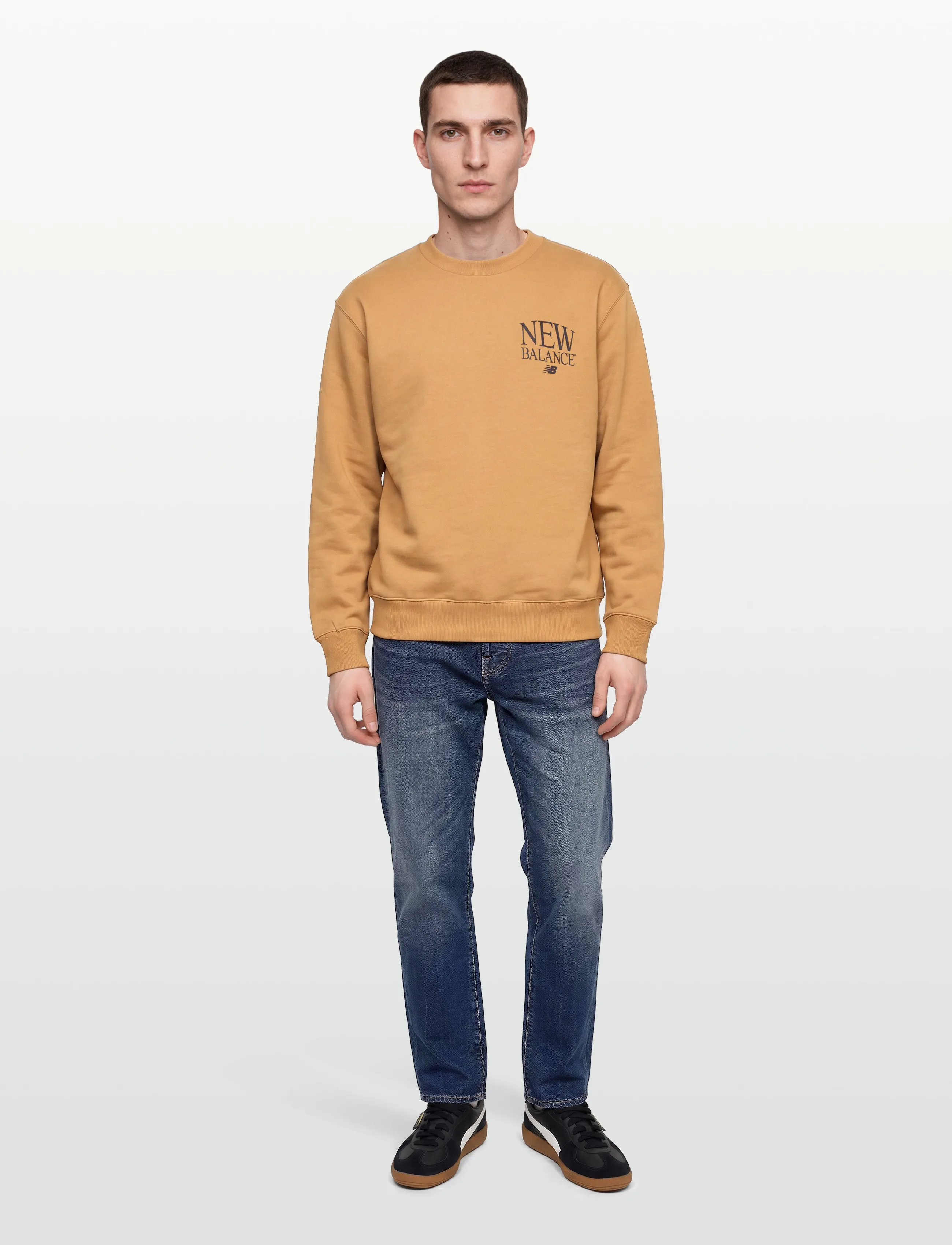 New Balance Reimagined Fleece Crew - Erbjudanden - STUCCO / cream