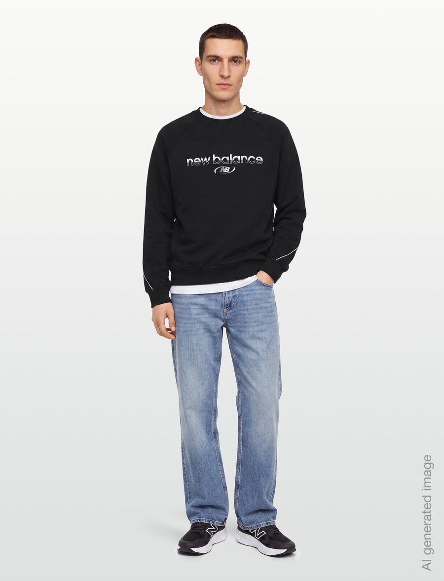 New Balance - Trackside Fleece Crew - oberteile - black - 0