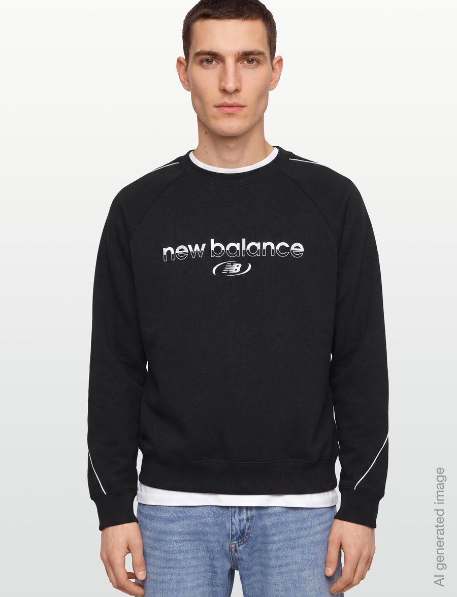 New Balance - Trackside Fleece Crew - oberteile - black - 3