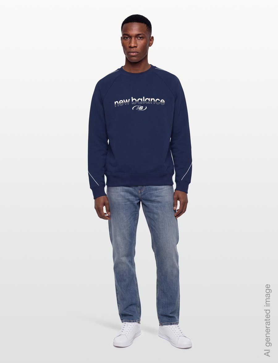 New Balance - Trackside Fleece Crew - Överdelar - nb navy - 0